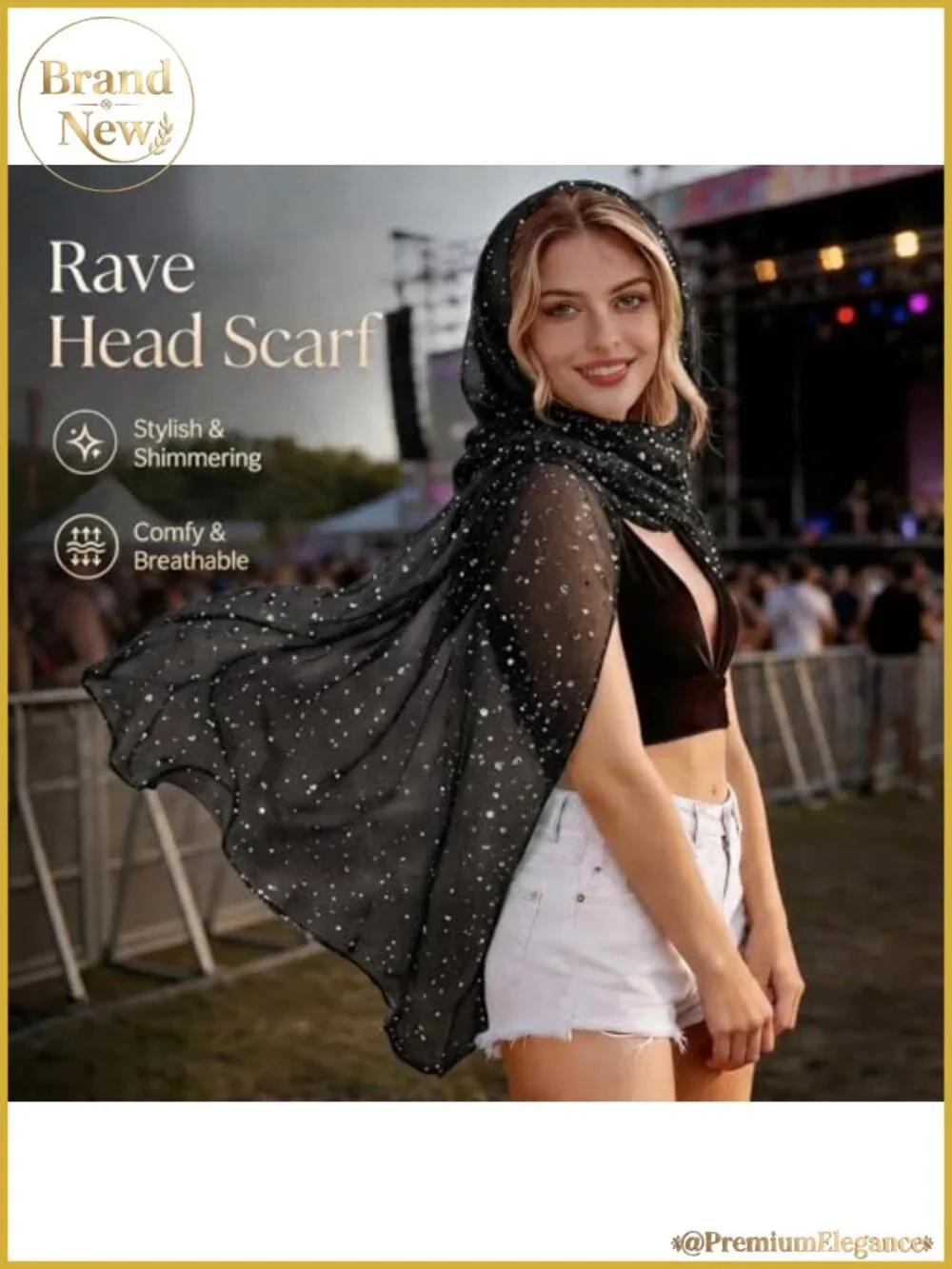 Sequin Sheer Mesh Scarf Sparkly Evening Wrap Head Scarf